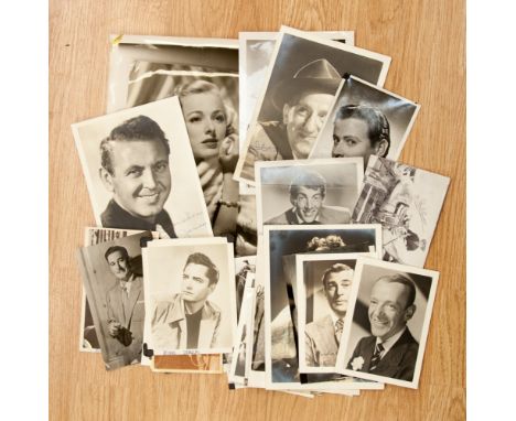 A group of photographs 1940s/1950s Stars of Screen and Stage, some autographed including Frank Sinatra, Valerie Hodson and Ja