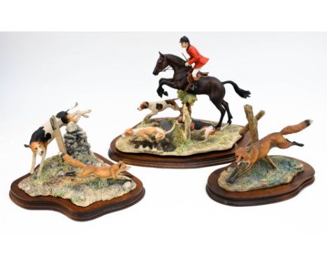 Three Border Fine Art figures, relating to countryside hunting (af) 