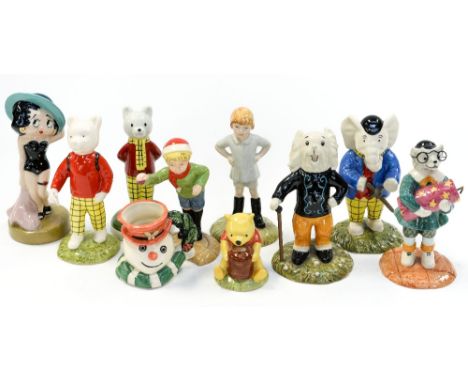 A set of four Royal Doulton/Beswick Rupert characters comprising 'Edward Trunk - pretending to be an Outlaw' RB2 'Rupert with