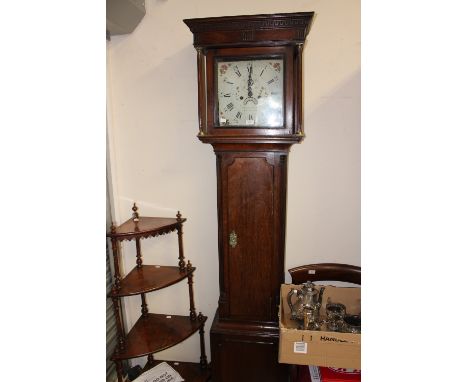 An early 19th Century oak eight day longcase clock, by 'Charles Robotham, Leicester', the white enamelled dial with black Rom