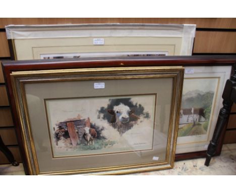 Ingham, David, a signed print, a David Shepherd print and a print 'The Observer' (3)