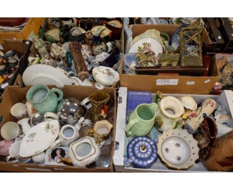 Four boxes of mixed ceramics including Crown Staffordshire Commemorative ware, Royal Worcester 