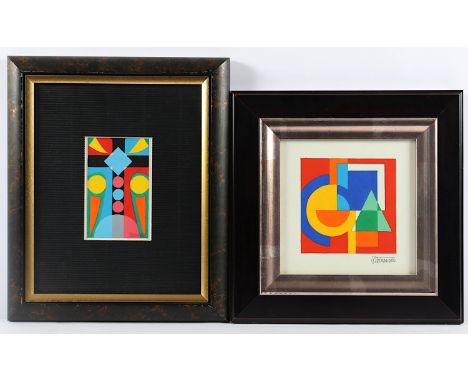 STEINMANN, Gunter, 2 Bilder, "Komposition", Gouache/Karton, ca. 15 x 13, jeweils handsigniert, R.