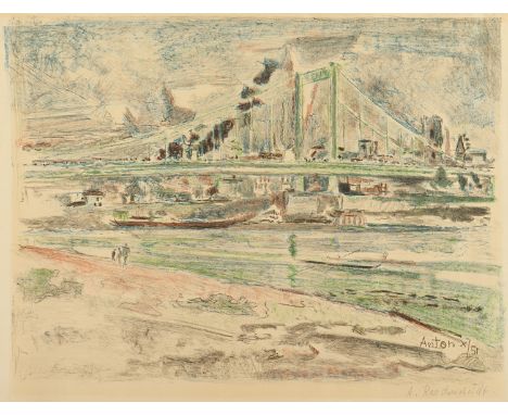 RÄDERSCHEIDT, Anton (1892-1970), "Köln", Farblithografiie, 43 x 55, unten rechts signiert und datiert X/51, R.