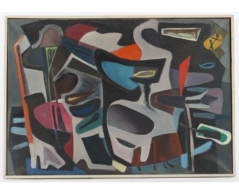 SCHÜRMANN, Willi, "Felsengruppe im Meer", Öl/Lwd., 45 x 65,5, unten rechts monogrammiert und datiert '55, verso bez., läs., R