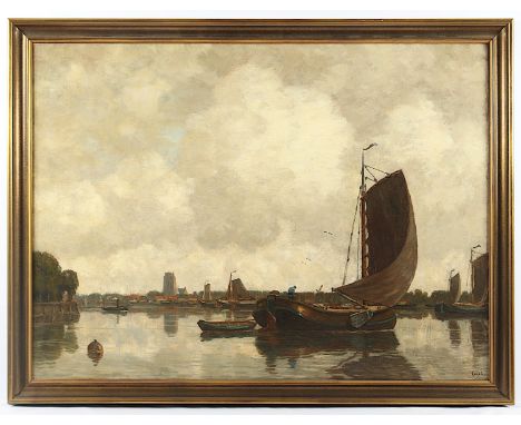 CANAL, Gilbert von (1849-1927), "Blick auf Dordrecht", Öl/Lwd., 76 x 100, unten rechts signiert, R.