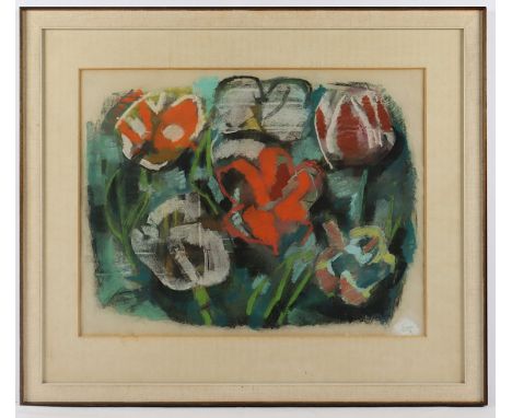 SCHOLZ, Werner, "Blumenstrauß", Pastell/Papier, 46 x 57, unten rechts monogrammiert, R.