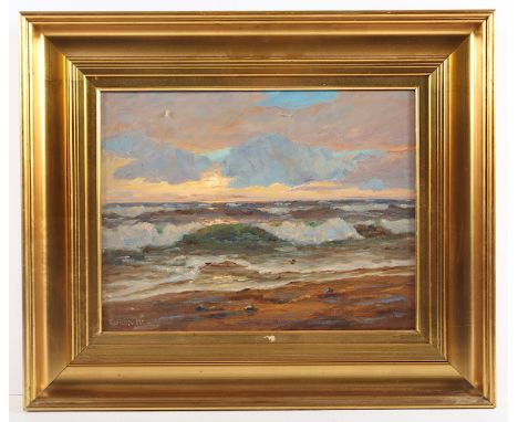 GREGERS-RASMUSSEN, Alfred (1904-1994), "Meeresbrandung", Öl/Lwd., 27 x 35, unten links signiert, R.