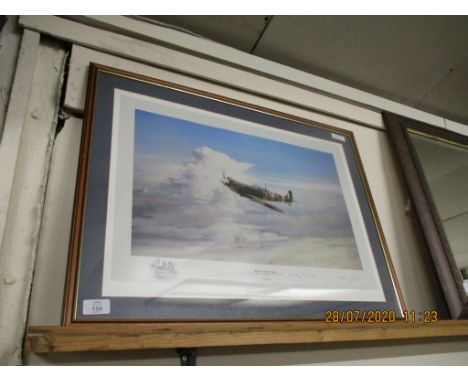 FRAMED MILITARY/RAF INTEREST PRINT “REACH FOR THE SKIES”, AFTER ROBERT TAYLOR, DEPICTING GROUP CAPTAIN SIR DOUGLAS BADER IN F