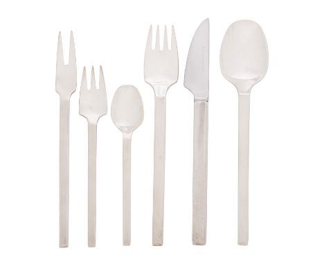 ROSENTHAL Speisebesteck (meist für 12 Pers.), 'Berlin', versilbert , 20. Jh., bestehend aus 12 x Speisegabel/ -messer/ -löffe