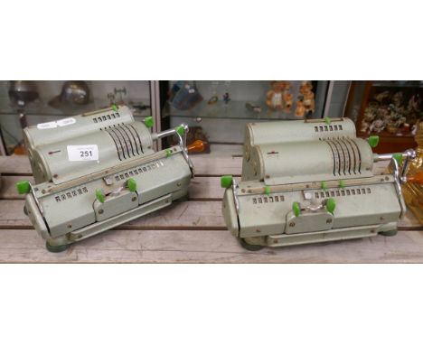 2 vintage mechanical calculators 