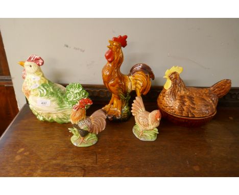 Collection of ceramic cocks 
