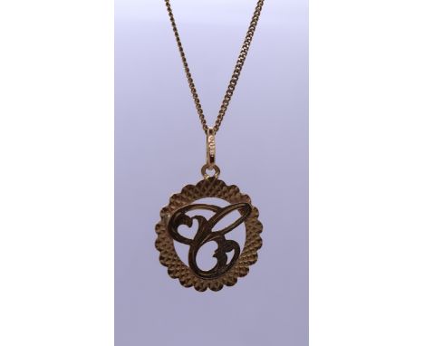 18ct gold pendant on 18ct gold chain - Approx weight 7.3g 