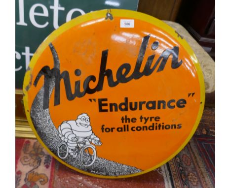 Enamel sign - Michelin Endurance - Approx diameter size: 60cm 