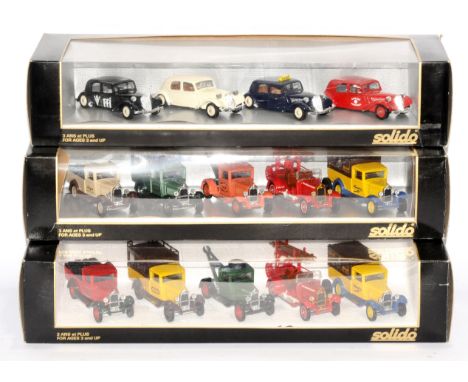 Solido (Age D'or Series) a boxed mixed group of 5 Car Sets. Not checked for completion or correctness. Conditions generally a