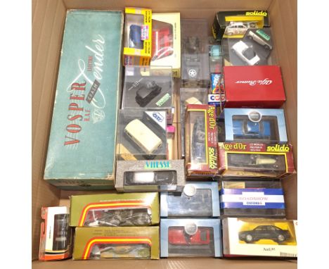Corgi, Solido &amp; Similar, a boxed group of mixed scale vehicles. Includes "Military" with others. Although unchecked for c