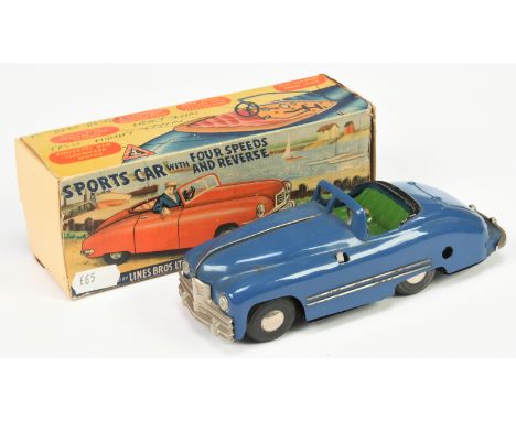 Triang Minic No.2 Sports Car, plastic clockwork car, steerable front wheels and gear stick, MISSING key (untested), some age 