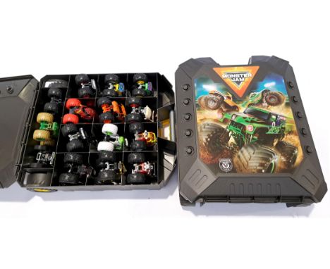 Mattel, Hot Wheels "Monster Jam" Series Trucks &amp; Cases. Includes Donkey Kong, Iron Man, Grave Digger with others. Althoug