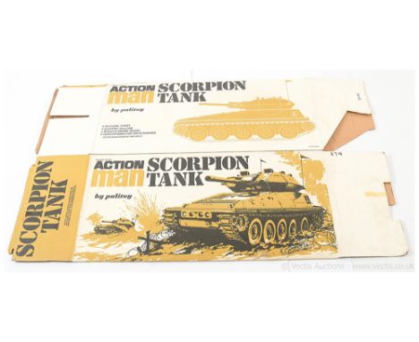 Palitoy Action Man Vintage 34710 Scorpion Tank - revolving turret, elevating 76mm gun, realistic moving tracks, hatch opening