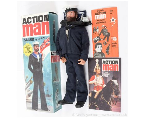 Hasbro Action Man 40th Anniversary reissue figure - Sailor with realistic hair and beard - Near Mint with equipment manual an
