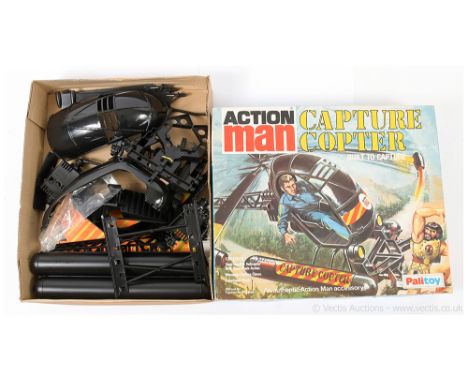 Palitoy Action Man Vintage 34731 Capture Copter "Built to Capture" - black snap together plastic helicopter with rotor blade 