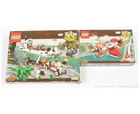 Lego Adventurers boxed pair (1) 5975 Dino Island T-Rex Transport, (2) 5935 Island Hopper - items have been previously used in