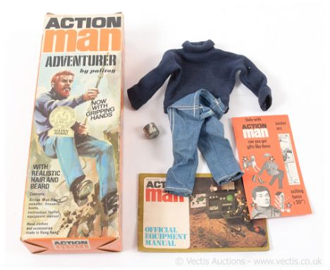 Palitoy Action Man Vintage empty original box - Adventurer "now with gripping hands with realistic hair and bear", also has G