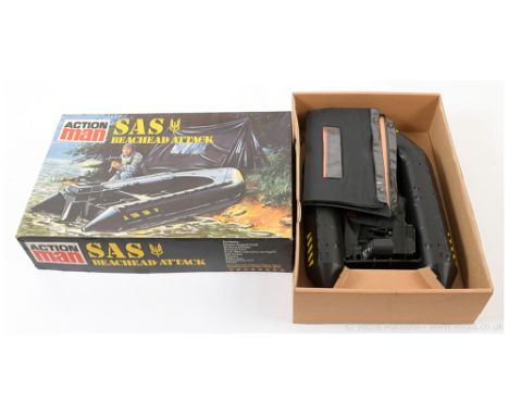 Palitoy Action Man Vintage Beachead Attack comprising Gemini Assault Craft Outboard Motor, Survival Tent with various items a