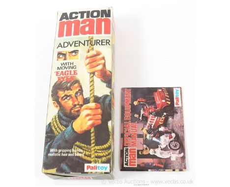 Palitoy Action Man Vintage empty original box - Adventurer "with moving Eagle Eyes", comes with official equipment manual - G