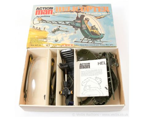 Palitoy Action Man Vintage 34714 Helicopter with realistic rotor action and working winch - plastic snap together parts, deca