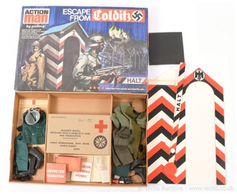 Palitoy Action Man Vintage "Escape from Colditz" box set comprising German and British Uniforms, various accessories and pape