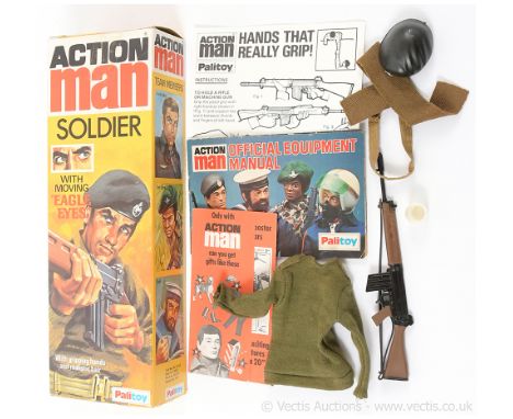 Palitoy Action Man Vintage empty original box - Soldier "with moving Eagle Eyes", comes with official equipment manual, instr