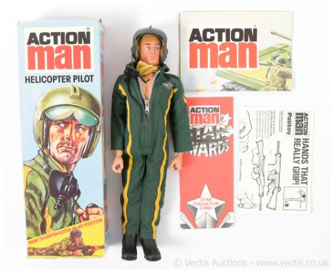 Palitoy Action Man Vintage - Helicopter Pilot "New Sharp Shooter Head Position" - dynamic body type with moving Eagle Eyes an