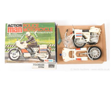 Palitoy Action Man Vintage Police Motorcycle "Patrol the Motorways with Action Man" - part built kit on card, some very sligh