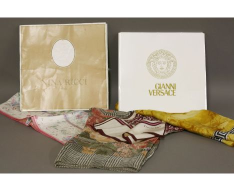 A Christian Dior scarf, a Gianni Versace silk scarf,a Ralph Lauren scarf, anda Nina Ricci example (4)