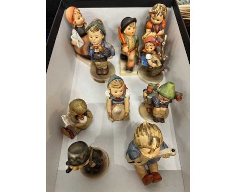 A collection of Goebel figures (10)All crazed.One with chip/loss to hair.