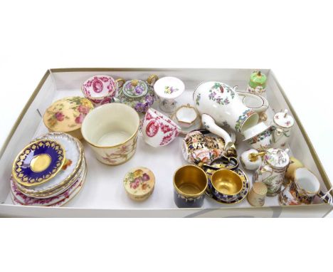 A collection of miniature ceramics to include Coalport and Royal WorcesterNo damage repair to coffee can or saucer, the odd s