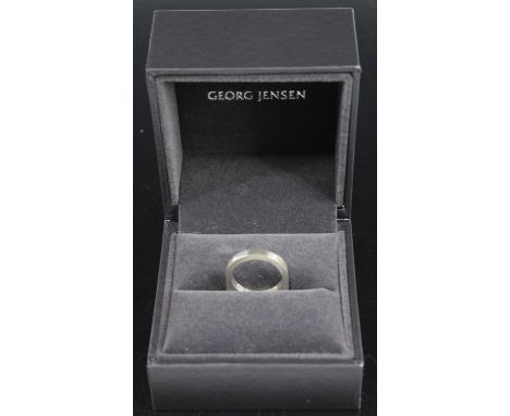 A modern Georg Jensen silver ring, design No. 593B, size L, in box and outerbox 