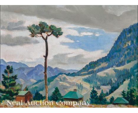 George Gillet Whitney (American, 1890-1979), "Westtown, PA", oil on canvas board, pencil-signed and titled en verso, 12 in. x