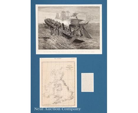 Three Nautical Prints, 19th c., incl. 2 of "The Ville du Havre", first by Currier & Ives, 1873, sight 10 1/4 in. x 13 1/4 in.