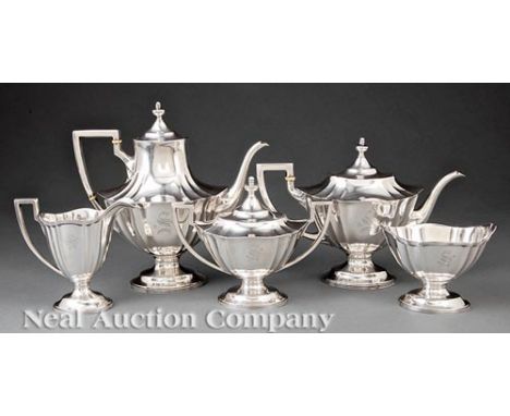 American Sterling Silver Coffee and Tea Service in the Colonial Revival Taste, Mauser Mfg. Co., New York, act. 1893-1913, pat