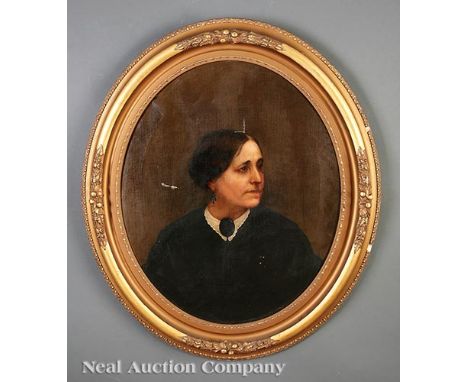 Nicola Marschall (American/Alabama, 1829-1917), "Mrs. Moses Waring, nee Sarah Ellen Smoot (1811-1870)", c. 1850, oil on canva