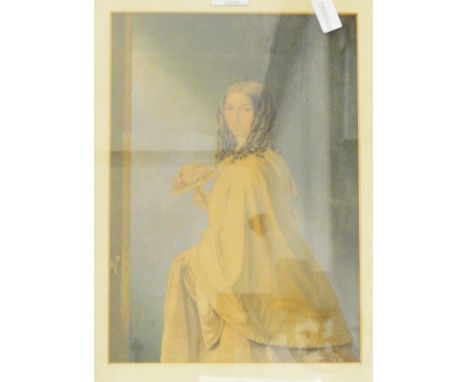 Le BlondColour print"The Bridesmaid", young girl holding a posy, 36cm x 26cm 