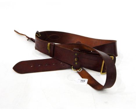 WWI Sam Brown belt with ink inscription for "W N R Rogers 302891" 