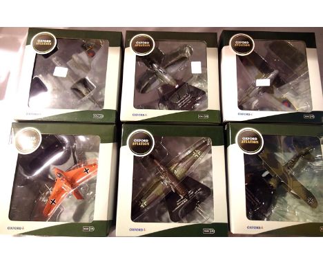 Six Oxford diecast aircraft 1/72 scale, mostly excellent condition, boxed. P&amp;P Group 1 (£14+VAT for the first lot and £1+