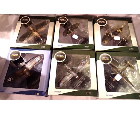 Six Oxford diecast aircraft 1/72 scale, mostly excellent condition/boxed. P&amp;P Group 1 (£14+VAT for the first lot and £1+V