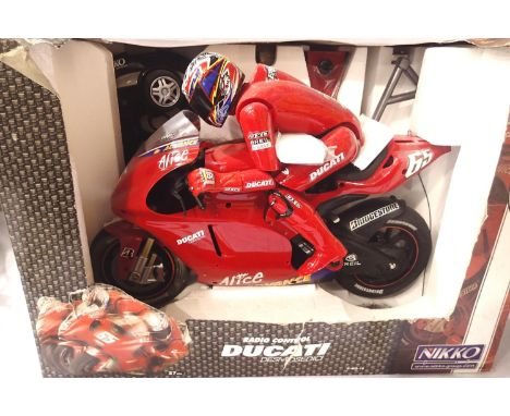 Nikko radio control Ducati Desmosedici, appears unused, excellent condition, box is poor, 1/5 scale, approximately 40 cm long