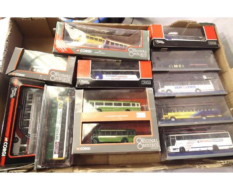 Eleven Corgi OOC buses and coaches including two twin packs, mostly in excellent condition, boxed with wear. P&amp;P Group 2 