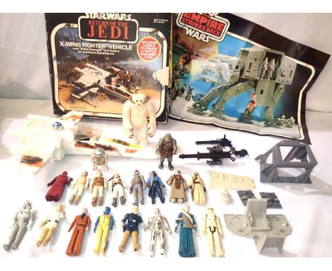 Selection of Star Wars items including X Wing, fighter (nineteen figures) poster etc, mostly good condition. P&amp;P Group 2 