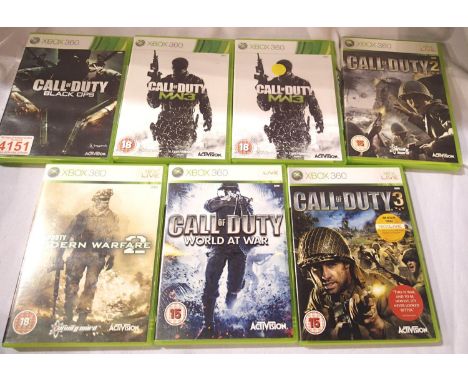 Selection of mixed cased Xbox 360 games to include Call of Duty black ops, MW3, MW2, and World at Wars. P&amp;P Group 1 (£14+